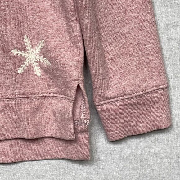 Talbots Pullover Sweatshirt Sweater Top Women Size XS Mauve Pink Snowflakes - Picture 3 of 12